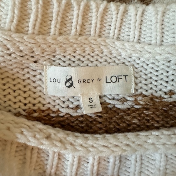 Lou & Grey Loft sweater in neutral tans and creams. Size S. - Picture 3 of 3